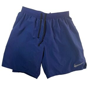 Nike Dri-FIT Running Shorts Mens M Blue Mesh Lined Reflective Athletic Gym